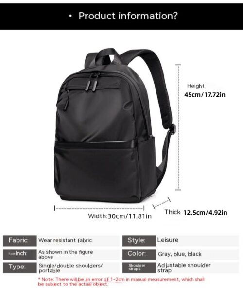 versatile men's business backpack, laptop bag, student bag, and travel bag, suitable for various purposes.