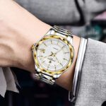 Swiss mechanism Automatic Men Mechanical Watch Luxury Steel chain 50m Waterproof Business Watch Men Watches