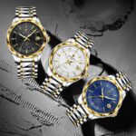 Swiss mechanism Automatic Men Mechanical Watch Luxury Steel chain 50m Waterproof Business Watch Men Watches