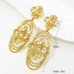 Trending Large Size Drop Earrings for Women Latest Design 18K Gold Plated Earrings Dubai Jewelry Wedding Party Accessories