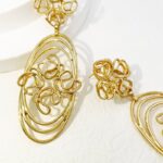 Trending Large Size Drop Earrings for Women Latest Design 18K Gold Plated Earrings Dubai Jewelry Wedding Party Accessories