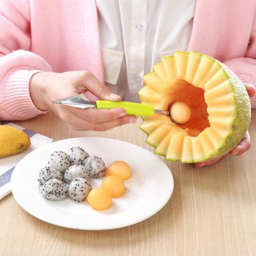multi-function fruit carving knife, watermelon baller, ice cream digs ball scoop, spoon baller, and various kitchen DIY cold dishes tools and gadgets.