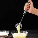 Semi-automatic Egg Beater 304 Stainless Steel Egg Whisk Manual Hand Mixer Self Turning Egg Stirrer Kitchen Accessories Egg Tools