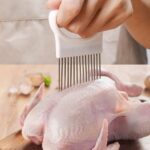 Stainless Steel Onion Needle Fork Vegetable Fruit Slicer Tomato Cutter Cutting Holder Kitchen Accessories Tool