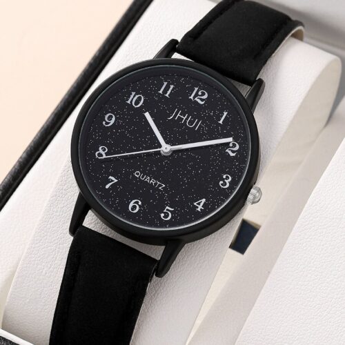 Quartz Watch and Heart Bracelet Set for Stylish Women