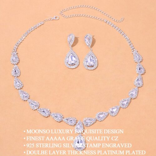 Water Drop Design Imported Necklace Jewelry Set for Women Gold and Silver Color