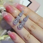 2pcs Luxury Pear Bridal Jewelry Set for Women Anniversary Gift, Birthday Gift Jewelry Set
