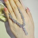 2pcs Luxury Pear Bridal Jewelry Set for Women Anniversary Gift, Birthday Gift Jewelry Set