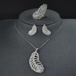 Girls Fashion Jewellery Feathers pattern silver color light weight casual Jewellery Party Wear