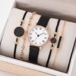 Watch Set for Women Luxury Leather Analog Ladies Quartz Wrist Watch Fashion Bracelet for Ladies