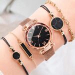 Luxury ladies Bracelet Watches with Magnet Buckle 5 Pcs Watch Set for Women Fashion