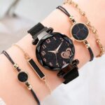 Luxury ladies Bracelet Watches with Magnet Buckle 5 Pcs Watch Set for Women Fashion