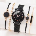 Luxury ladies Bracelet Watches with Magnet Buckle 5 Pcs Watch Set for Women Fashion