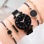 Luxury ladies Bracelet Watches with Magnet Buckle 5 Pcs Watch Set for Women Fashion