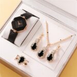 Matching Watches and Jewellery Set for women Luxury Rhinestone Fashion Elegant Wristwatch with Jewellery