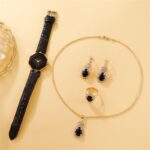 Matching Watches and Jewellery Set for women Luxury Rhinestone Fashion Elegant Wristwatch with Jewellery