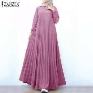 Dubai Style Long Platted Abaya for Women. A sophisticated and elegant abaya with traditional Dubai-inspired design and unique platted detailing.