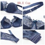 Women Plus Size Brassiere Lingerie Embroidery Floral Lace Bra Sexy Bralette Underwired Underwear