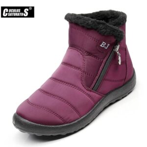 Non-slip winter boots for women, designed for safety and warmth in icy conditions.