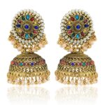 Exquisite earrings with a bohemian style, featuring ornate gold plating and charming bell accents.