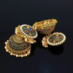 Indian Vintage Gold Plated Boho Bell Ear Rings Traditional Jhumka, Jhumka Earrings for Women and Girls