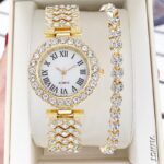 Luxury Rhinestone Watches with Bracelet for women Fashion with beautiful stone Bracelet