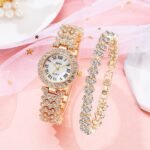 Ladies Quartz Diamond Wristwatch Luxury Rose Gold Watch Women Fashion Elegant Bracelet watches