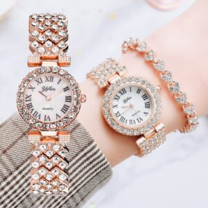 Elegant Rose Gold Watch with Bracelet for Women - A Fashion Statement