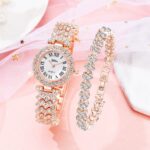 Ladies Quartz Diamond Wristwatch Luxury Rose Gold Watch Women Fashion Elegant Bracelet watches