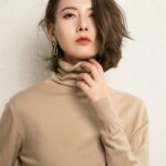 Women's Knitted Sweater High-necked Sweaters Solid-colored Pullover Woman Sweaters