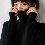 Women's Knitted Sweater High-necked Sweaters Solid-colored Pullover Woman Sweaters