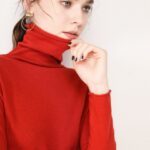 Women's Knitted Sweater High-necked Sweaters Solid-colored Pullover Woman Sweaters