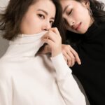 Women's Knitted Sweater High-necked Sweaters Solid-colored Pullover Woman Sweaters