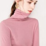 Women's Knitted Sweater High-necked Sweaters Solid-colored Pullover Woman Sweaters