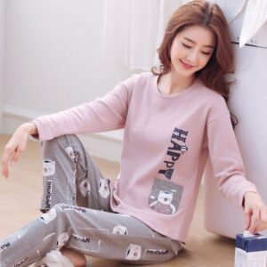 Spring Thin 2-Piece Pajama Set for Women. Comfortable and lightweight sleepwear for the spring season.