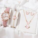 Watch Set for Women Luxury Leather Analog Ladies Quartz Wrist Watch Fashion Bracelet Watch Gifts