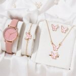 Watch Set for Women Luxury Leather Analog Ladies Quartz Wrist Watch Fashion Bracelet Watch Gifts