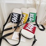 Women Canvas Bag Shoes Shape Shoulder Creative Crossbody Funny Female Handbag and Purses