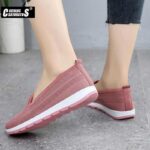 Casual Women sneakers, knitted fabric loafers flat heels, breathable shoes