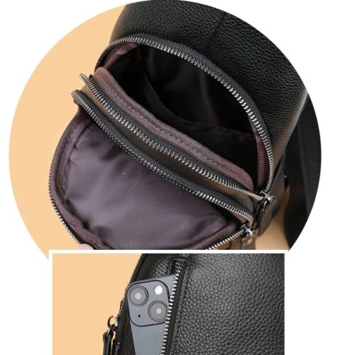 A genuine leather chest bag, a stylish and durable accessory for Men