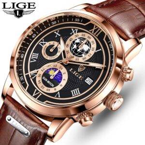 Men's Watches - Leather Chronograph, a timeless and stylish accessory.