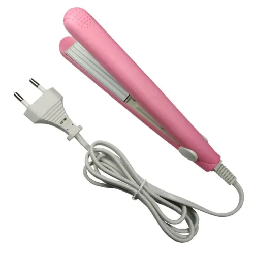 Mini electric hair iron, a compact and portable tool for on-the-go hair styling.