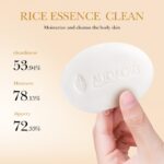 Handmade Rice Soap Rice Puree Essence Body Bath Hydrating Oil Control Facial Cleansing Care Whitening Moisturizing