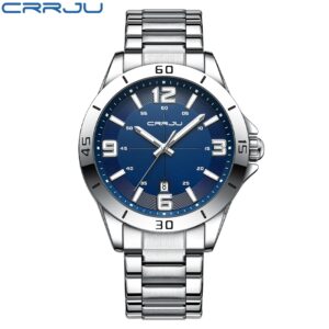 A high-end stainless steel men's wristwatch, exuding luxury and style for the fashion-conscious.