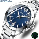 Men Fashion Quartz Watches Stainless Steel Luxury Wristwatch with Date for Business and Casual Use