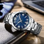 Men Fashion Quartz Watches Stainless Steel Luxury Wristwatch with Date for Business and Casual Use