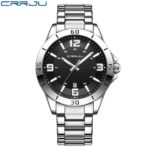 Men Fashion Quartz Watches Stainless Steel Luxury Wristwatch with Date for Business and Casual Use