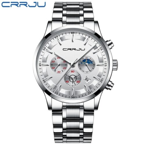 A sleek and stylish men's wristwatch with two display dials, featuring a chronograph design for Men Fashion