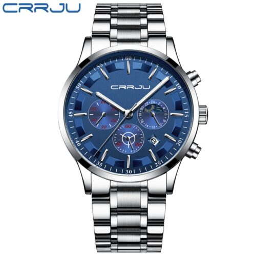 A sleek and stylish men's wristwatch with two display dials, featuring a chronograph design for Men Fashion