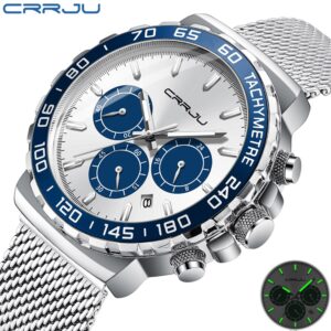 Top Brand Quartz stainless Men Wristwatch multiple display Fashion Watch